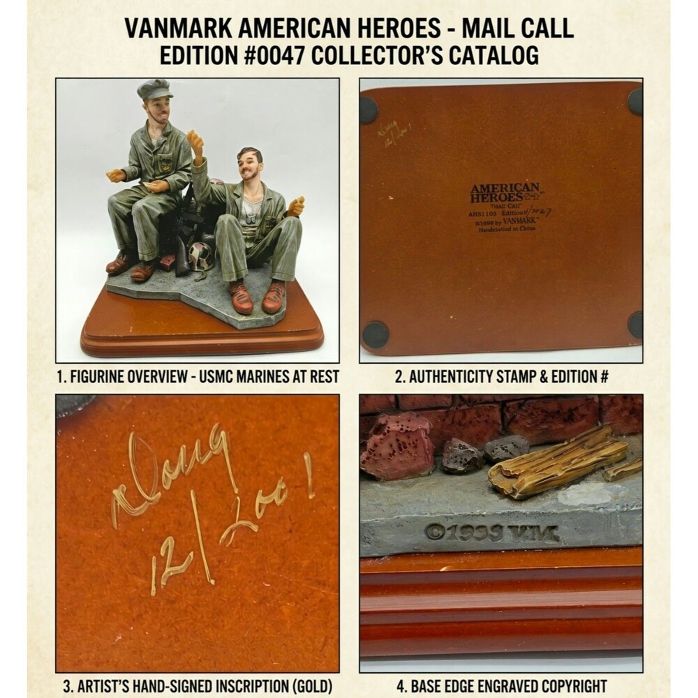 Vanmark American Heroes Mail Call Figurine AH91103 USMC Marines Limited Edition